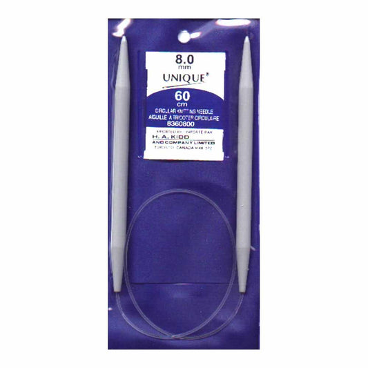 UNIQUE KNITTING Circular Needles — 60 cm (24″) Plastic, 8 mm (US 11)