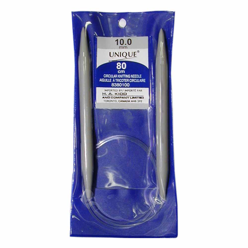 UNIQUE KNITTING Circular Needles — 80 cm (32″) Plastic, 10 mm (US 15)