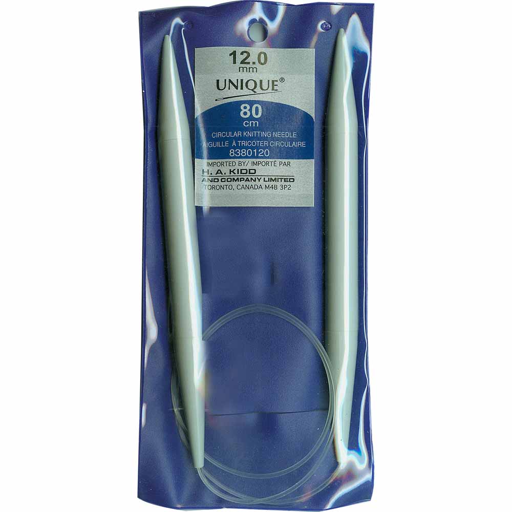 UNIQUE KNITTING Circular Needles — 80 cm (32″) Plastic, 12 mm (US 17)