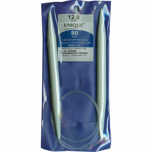 UNIQUE KNITTING Circular Needles — 80 cm (32″) Plastic, 12 mm (US 17)