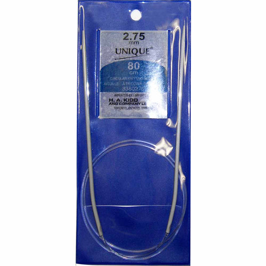 UNIQUE KNITTING – Circular Knitting Needles – 80 cm – Aluminum – 2.75 mm (US 2)