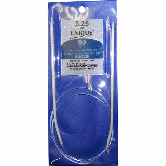 UNIQUE KNITTING – Circular Knitting Needles – 80 cm – Aluminum – 3.25 mm (US 3)