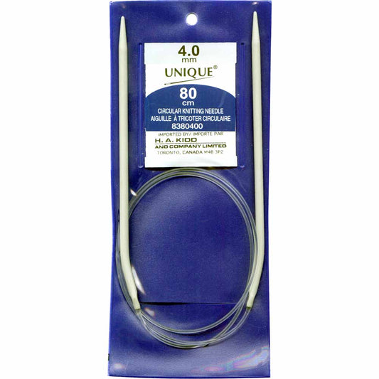UNIQUE KNITTING Circular Needles — 80 cm (32″) Aluminum, 4 mm (US 6)