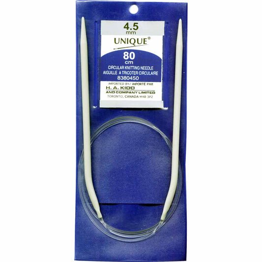 UNIQUE KNITTING Circular Needles — 80 cm (32″) Aluminum, 4.5 mm (US 7)
