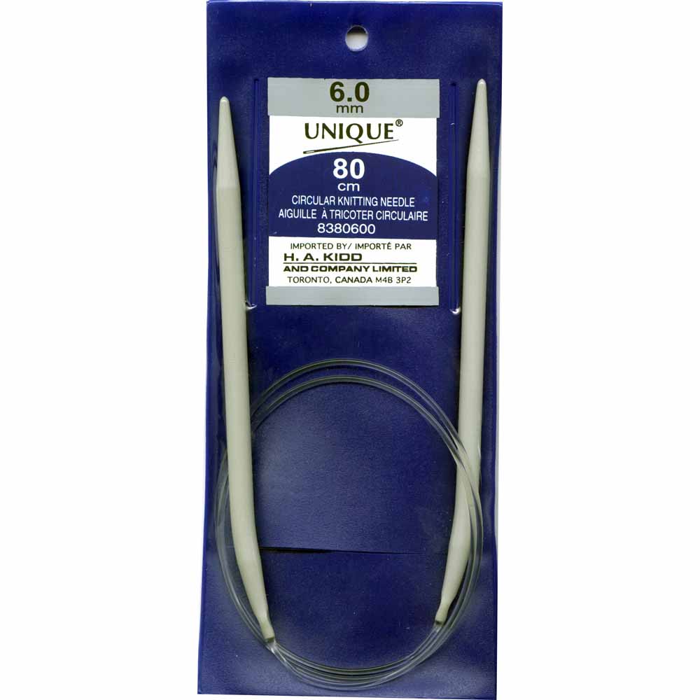 UNIQUE KNITTING Circular Needles — 80 cm (32″) Aluminum, 6 mm (US 10)