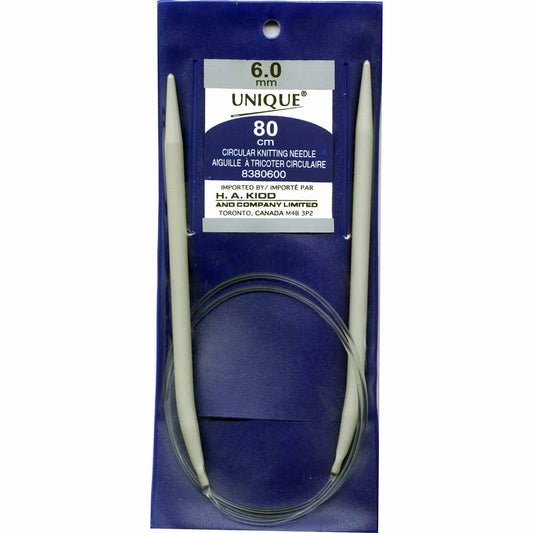 UNIQUE KNITTING Circular Needles — 80 cm (32″) Aluminum, 6 mm (US 10)