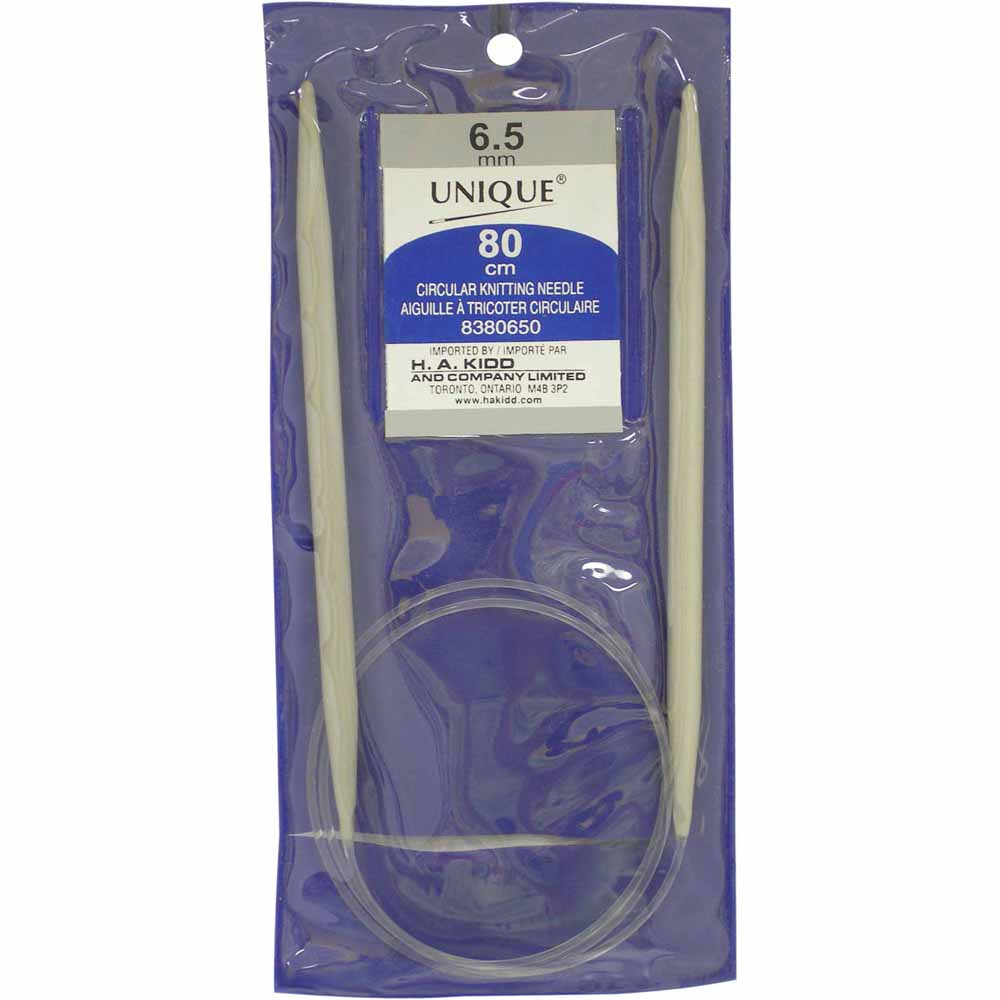 UNIQUE KNITTING Circular Knitting Needles 80cm (32") Aluminum — 6.5mm/US 10.5