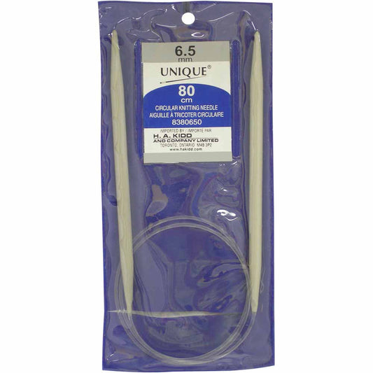 UNIQUE KNITTING Circular Knitting Needles 80cm (32") Aluminum — 6.5mm/US 10.5