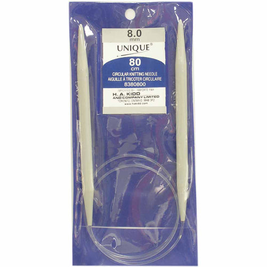UNIQUE KNITTING Circular Needles — 80 cm (32″) Plastic, 8 mm (US 11)