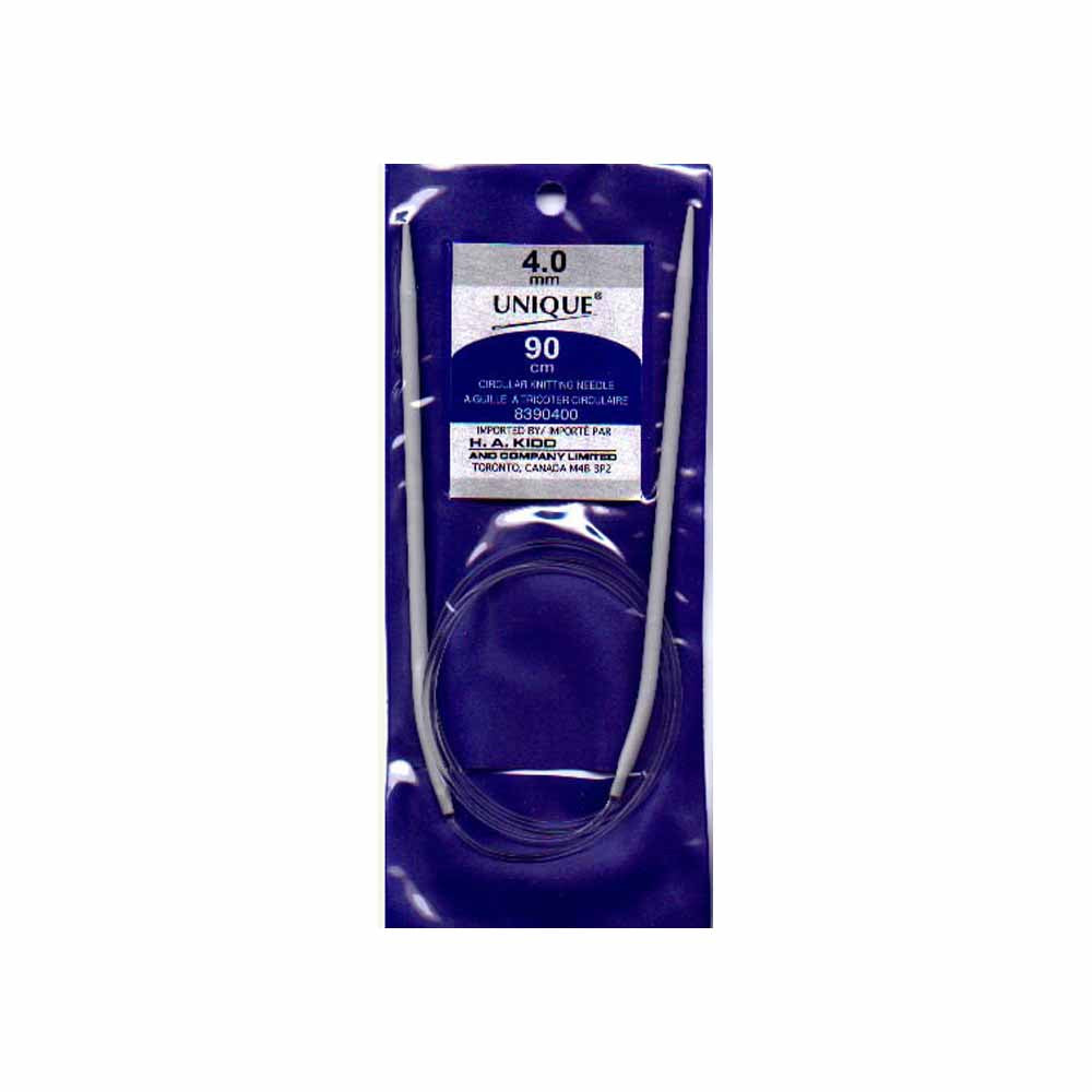 UNIQUE KNITTING Circular Needles — 90 cm (36″) Aluminum, 4 mm (US 6)
