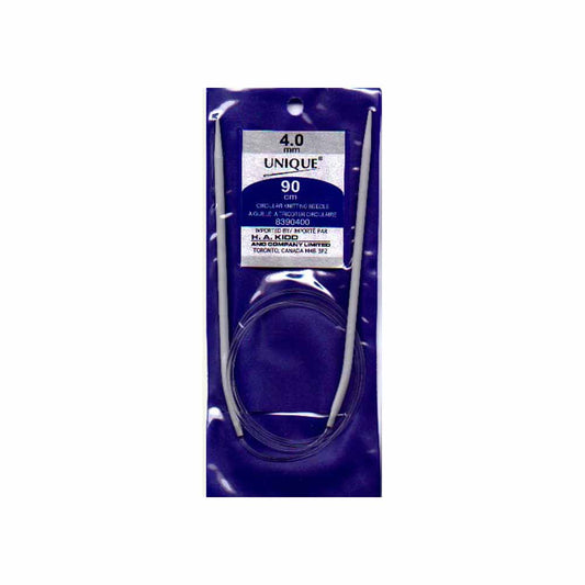 UNIQUE KNITTING Circular Needles — 90 cm (36″) Aluminum, 4 mm (US 6)