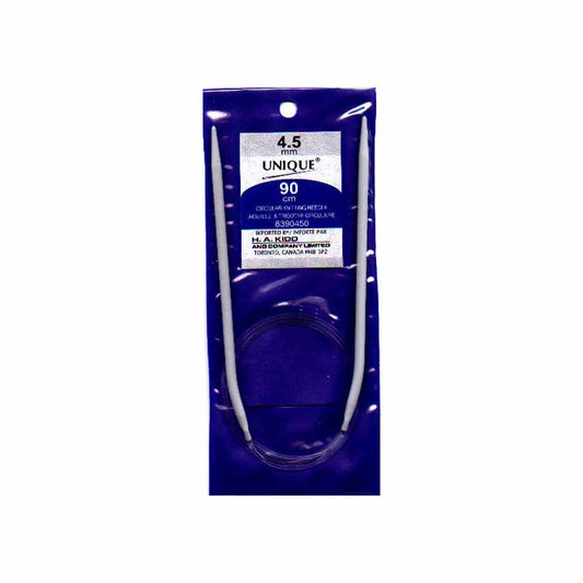 UNIQUE KNITTING Circular Needles — 90 cm (36″) Aluminum, 4.5 mm (US 7)