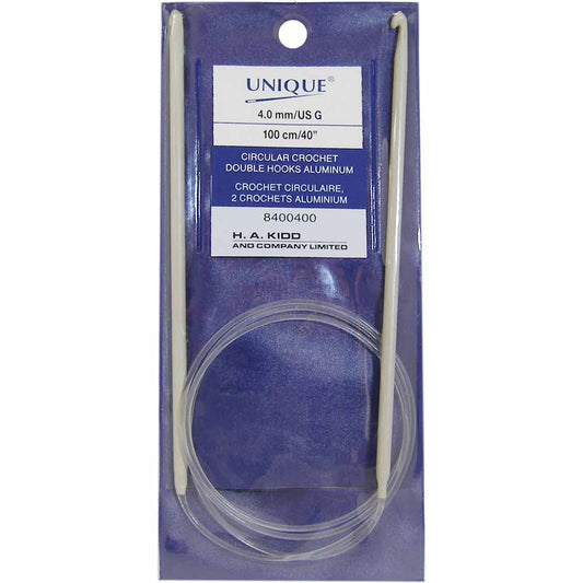 UNIQUE Crochet Circular Tunisian/Afghan Hook, 100 cm – 4 mm (US G-6), Aluminum