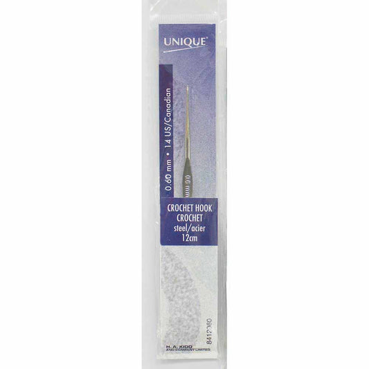 UNIQUE CROCHET – Crochet Hook – Steel – 12 cm – 0.6 mm (US 14)
