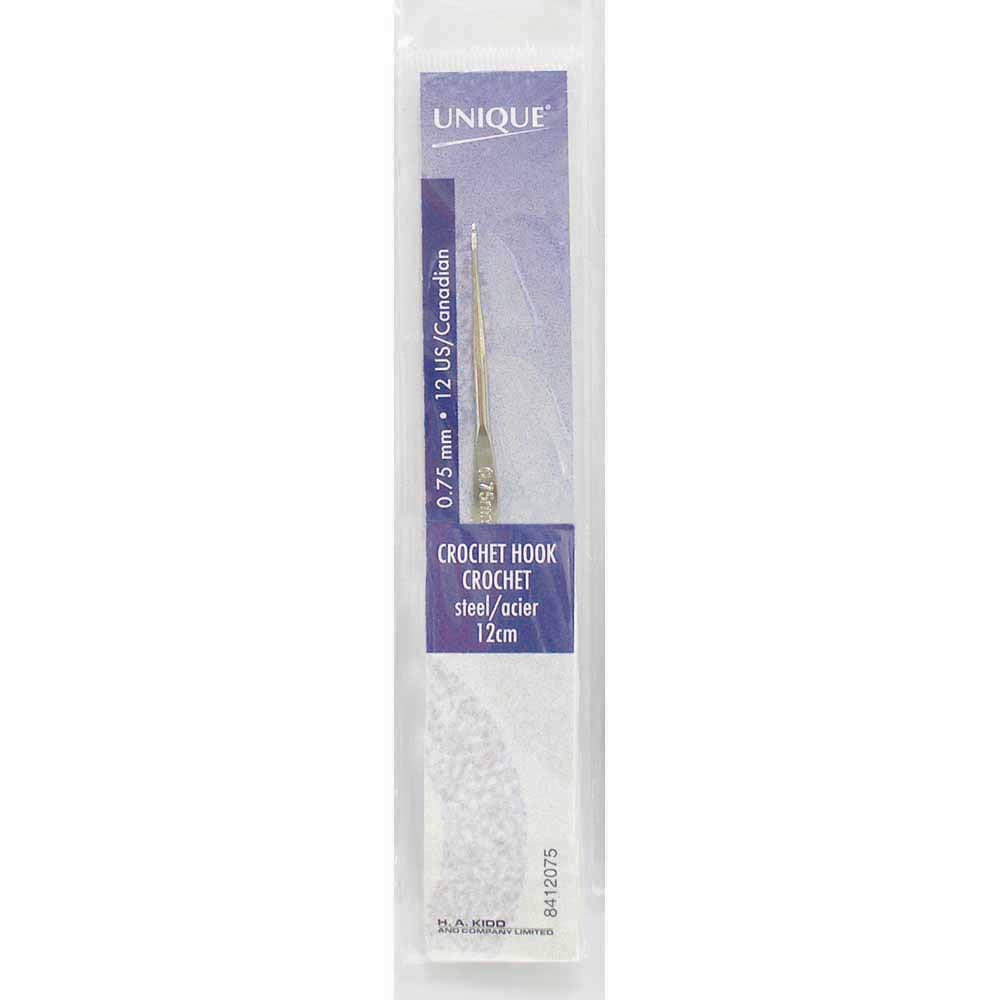 UNIQUE CROCHET – Crochet Hook – Steel – 12 cm – 0.75 mm (US 13)