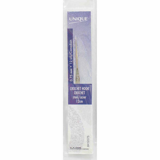 UNIQUE CROCHET – Crochet Hook – Steel – 12 cm – 0.75 mm (US 13)