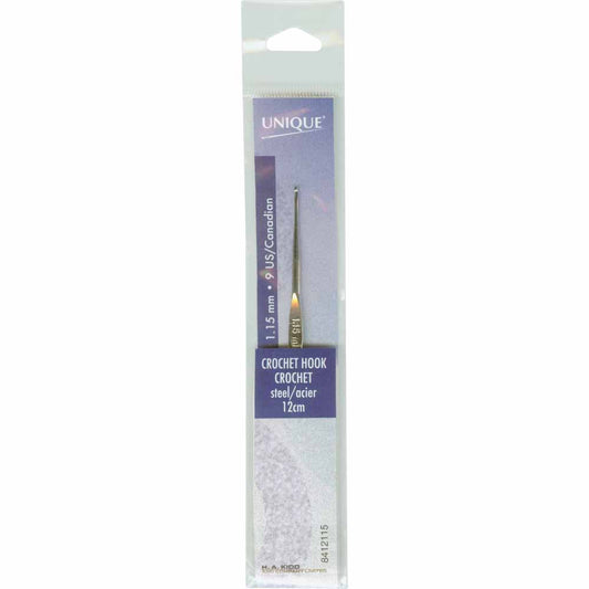 UNIQUE CROCHET – Crochet Hook – Steel – 12 cm – 1.15 mm (US 9)