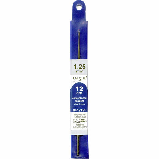UNIQUE CROCHET Crochet Hook — 5″ Steel, 1.25 mm (US 8)