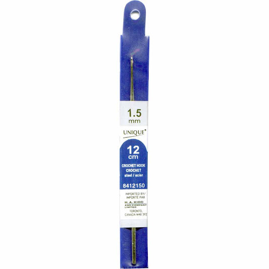 UNIQUE CROCHET Crochet Hook — 5″ Steel, 1.5 mm (US 7)