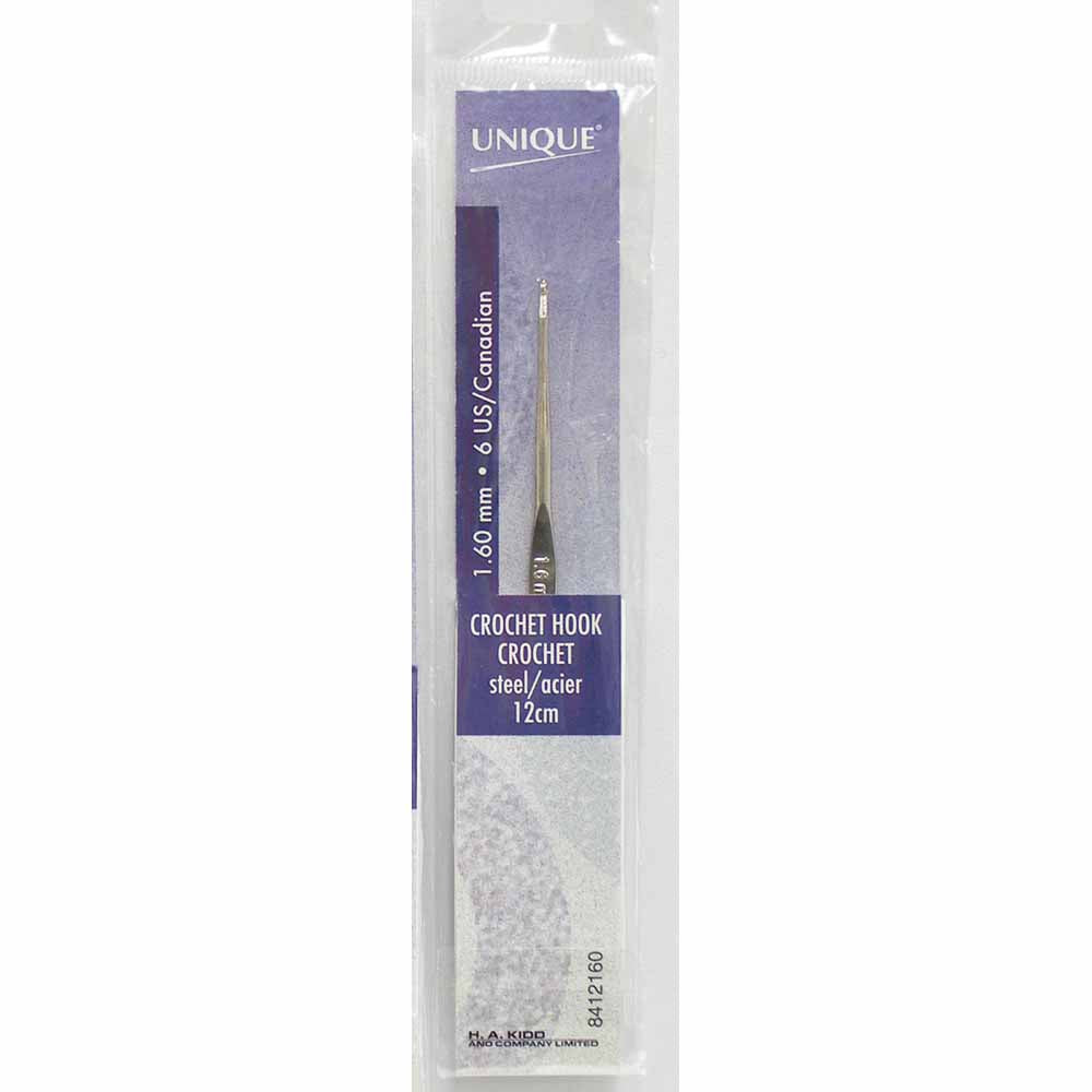 UNIQUE CROCHET – Crochet Hook – Steel – 12 cm – 1.6 mm (US 6)