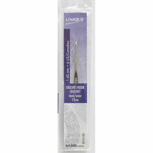 UNIQUE CROCHET – Crochet Hook – Steel – 12 cm – 1.6 mm (US 6)