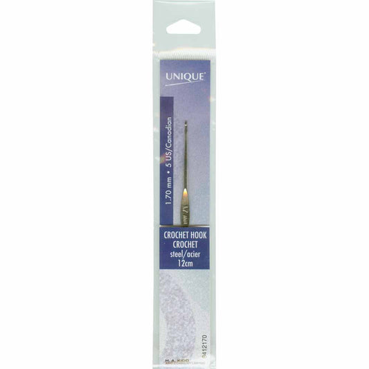 UNIQUE CROCHET – Crochet Hook – Steel – 12 cm – 1.7 mm (US 5)