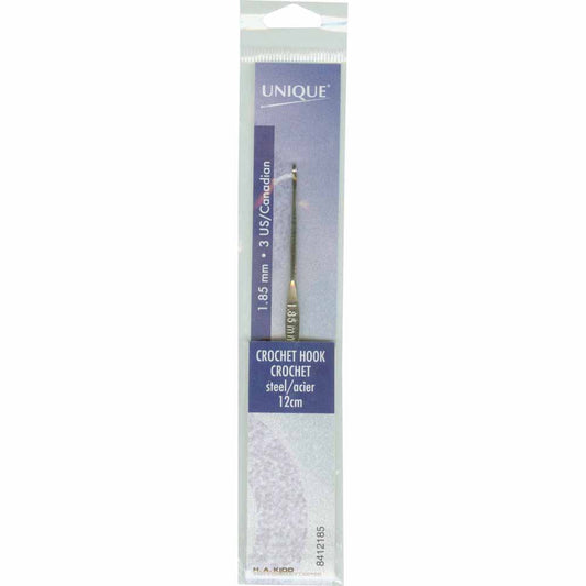 UNIQUE CROCHET – Crochet Hook – Steel – 12 cm – 1.85 mm (US 3)
