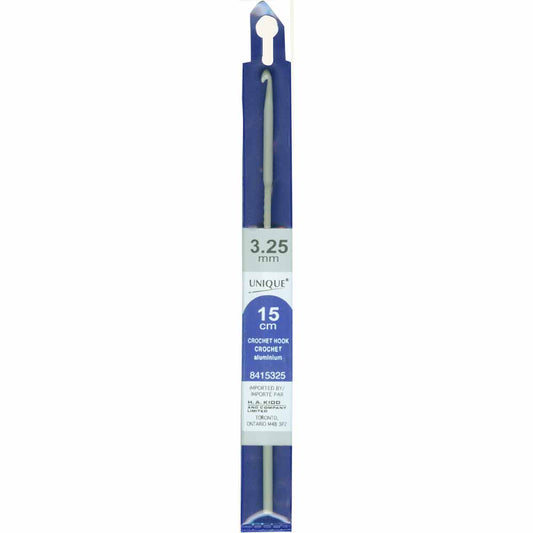 UNIQUE CROCHET Crochet Hook — 6″ Aluminum, 3.25 mm (US D‑3)