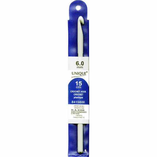 UNIQUE CROCHET Crochet Hook — 6″ Plastic, 6 mm (US J‑10)