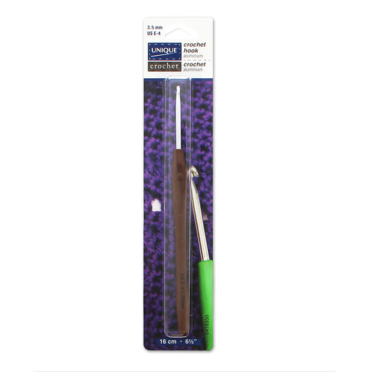 UNIQUE CROCHET Soft Handle Crochet Hook – 16 cm (6 1/2") Aluminum – 3.5 mm/US E-4