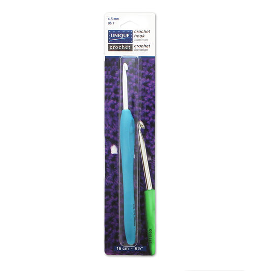 Unique Crochet Soft‑Handle Crochet Hook – 16 cm Aluminum – 4.5 mm (US 7)