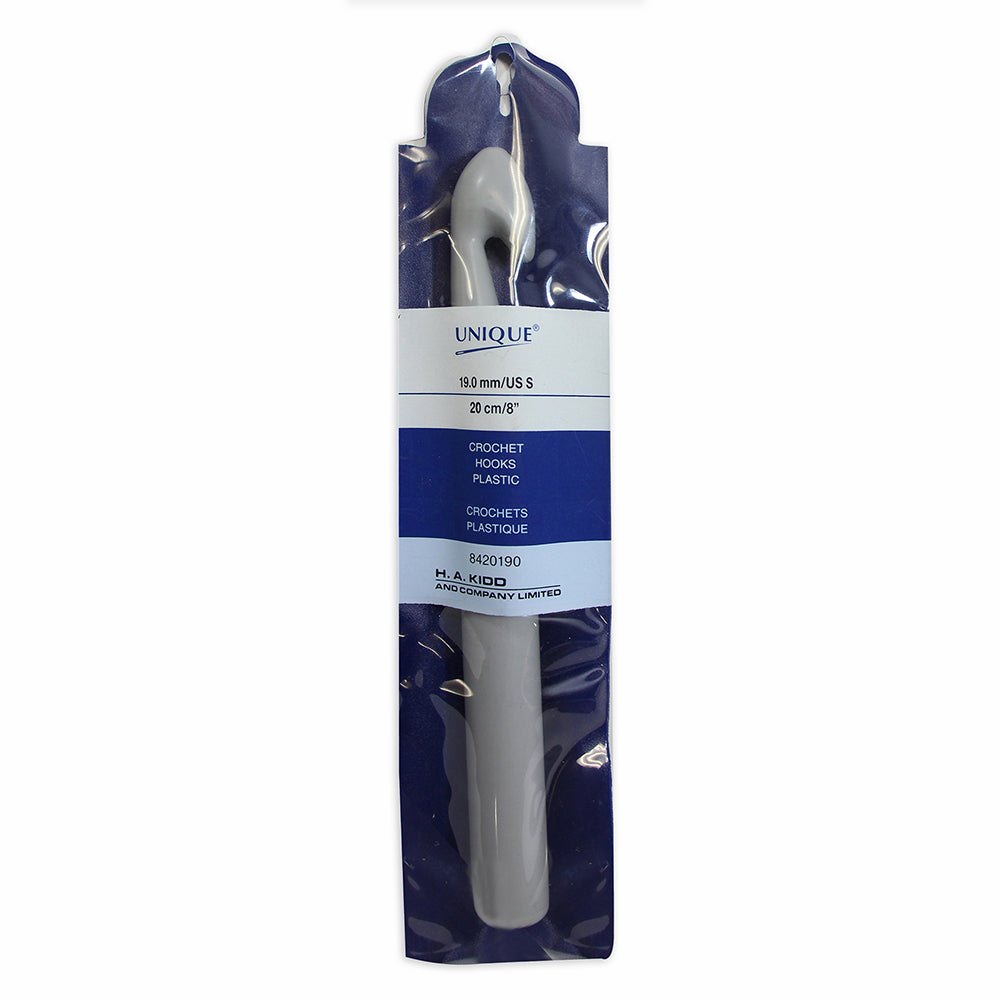 UNIQUE Crochet Crochet Hook, 15 cm – 19 mm (US S), Plastic