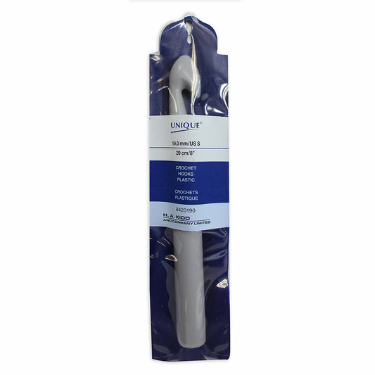 UNIQUE Crochet Crochet Hook, 15 cm – 19 mm (US S), Plastic