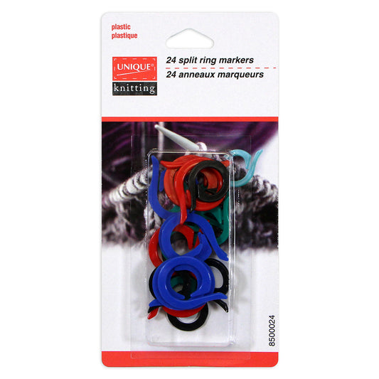 UNIQUE KNITTING Split Ring Markers — 24 pcs — Removable