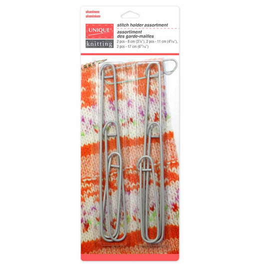 UNIQUE KNITTING Stitch Holders — Assorted Sizes, 6 pcs