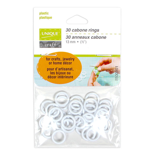 UNIQUE CRAFT Cabone Rings — 1/2 in — 30 pcs