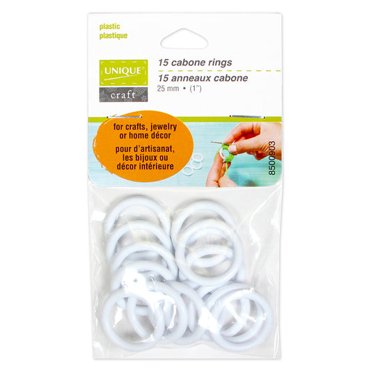 UNIQUE CRAFT Cabone Rings — 1 in — 15 pcs