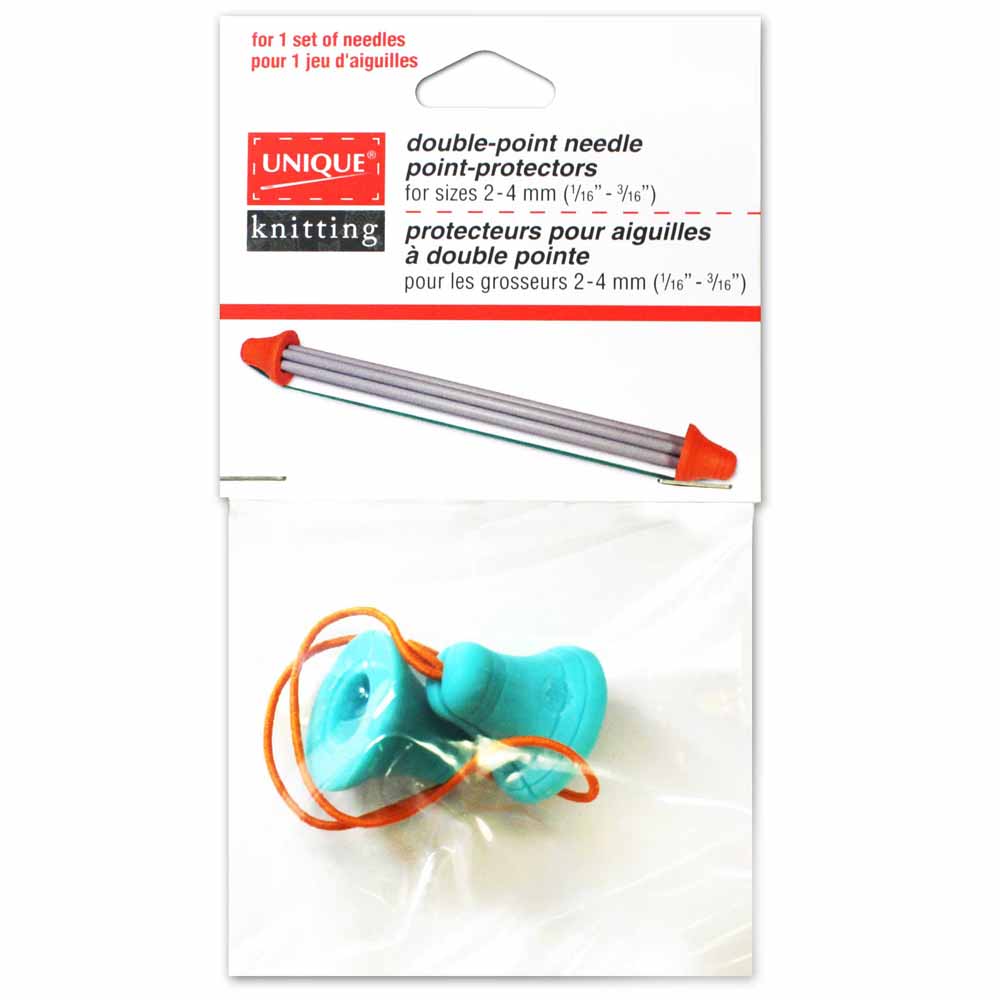UNIQUE KNITTING Point Protectors — Double‑Point Needles, Small (2–4 mm), 1 Pair