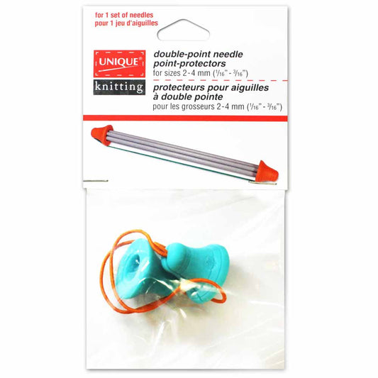 UNIQUE KNITTING Point Protectors — Double‑Point Needles, Small (2–4 mm), 1 Pair