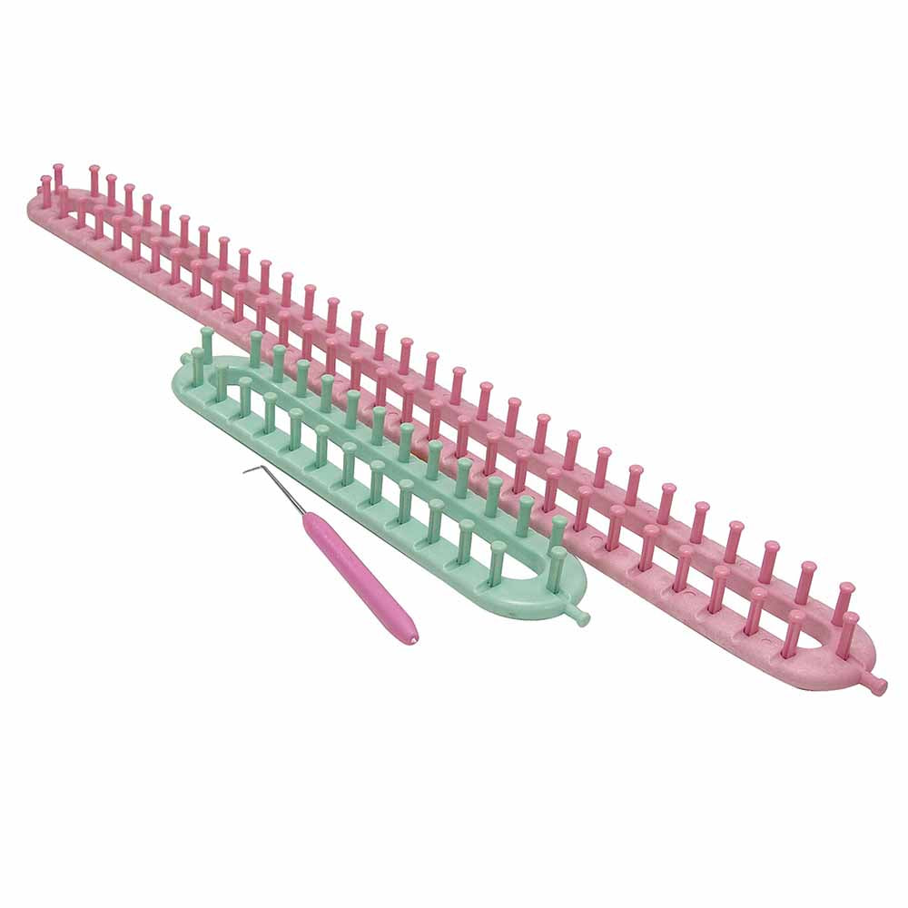 CRAFTING ESSENTIALS Long Knitting Loom Set - 25 & 56 cm (10"" & 22"")
