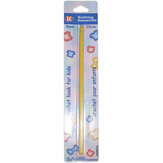 KNITTING ESSENTIALS Kids Crochet Hook – 15 cm (6″) – 5 mm / US H-8 – Yellow