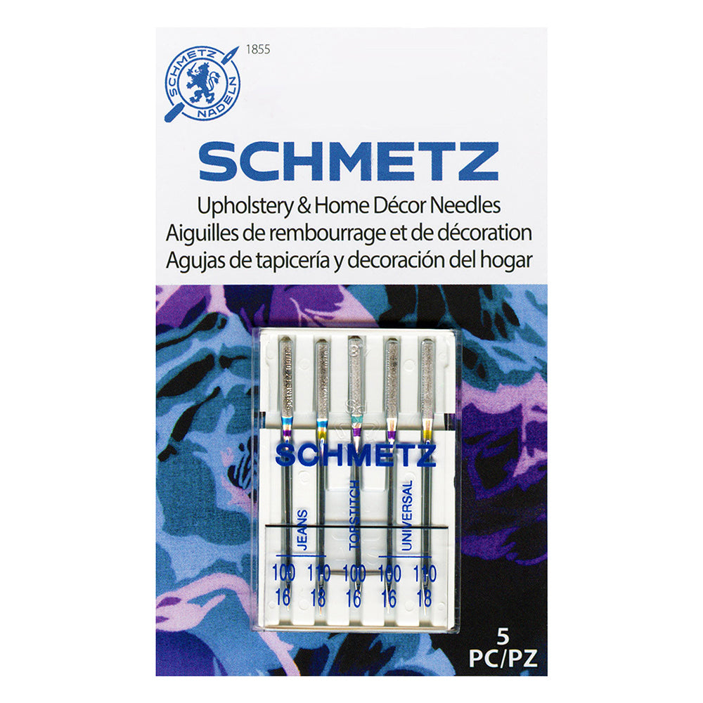 SCHMETZ #1855 Upholstery & Home Needles Pack Carded - Assorted - 5 count