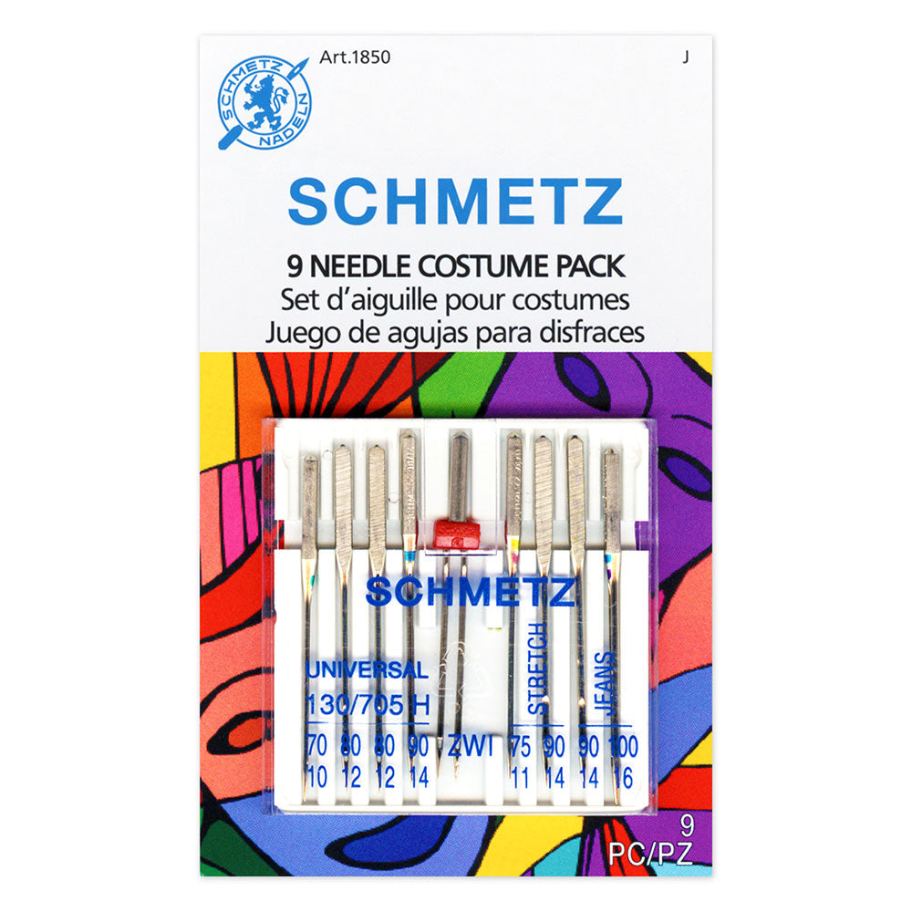 SCHMETZ #1850 Costume Needles Pack Carded - Assorted - 9 count