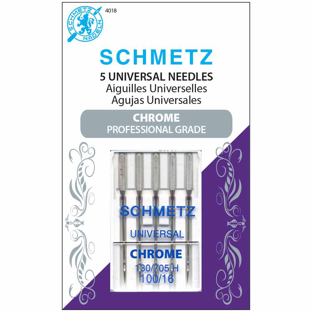 SCHMETZ #4018 Chrome Universal - 100/16 - 5 count