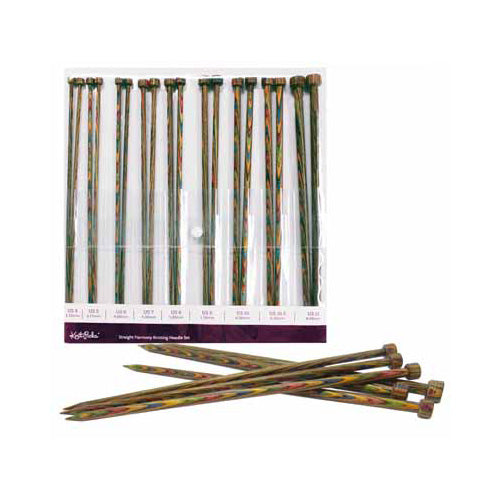 KNIT PICKS Rainbow Wood Single Point 18 Pc. Knitting Needle Set 25cm (10")