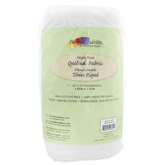 FABRIC CREATIONS Quilted Fabric — White, Single‑Face — 42" × 2 yd (≈106.6 cm × 1.8 m)