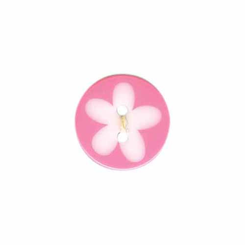 EMBASSY Pink Flower Novelty 2-Hole Button 17 mm 3-Pack