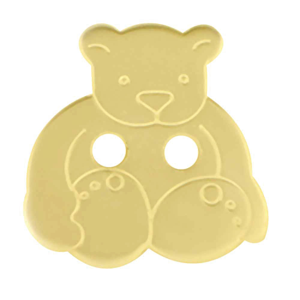 EMBASSY Novelty 2-Hole Button Beige Teddy Bear 18 mm 2-Pack