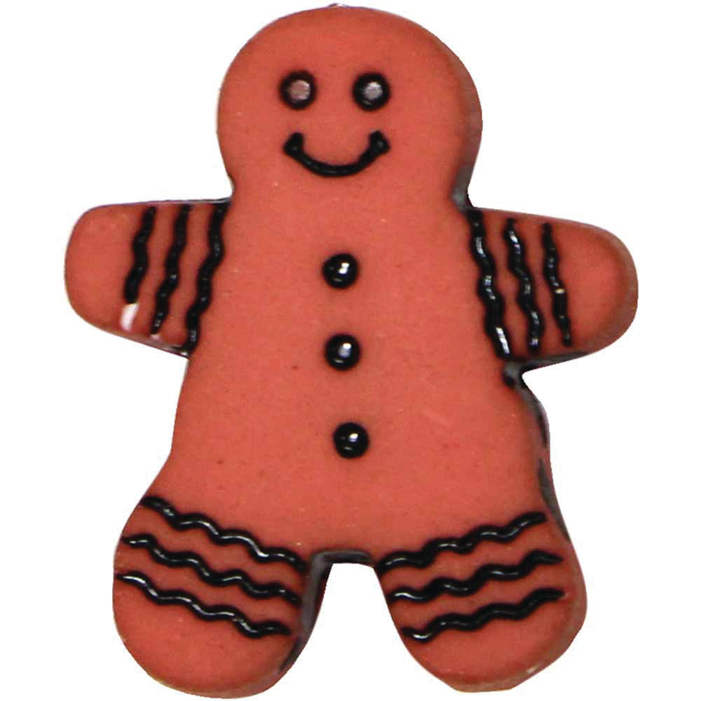EMBASSY Novelty Shank Button – Brown – 18 mm (3/4 in.) – Gingerbread Man