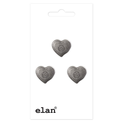 ELAN Novelty Shank Button - Silver - 16 mm (5/8 in.) - Heart - second product view